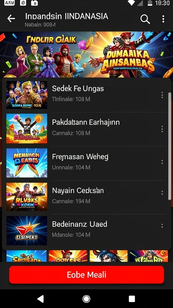 Layar menampilkan item dan senjata yang dapat diupgrade.