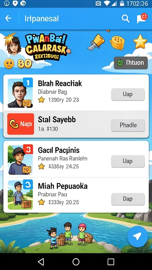 Tampilan awal aplikasi HQ777 yang menarik.
