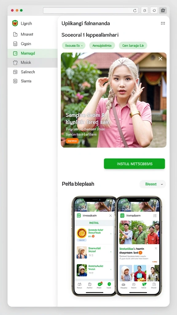 Tampilan utama aplikasi dengan berbagai pilihan permainan.