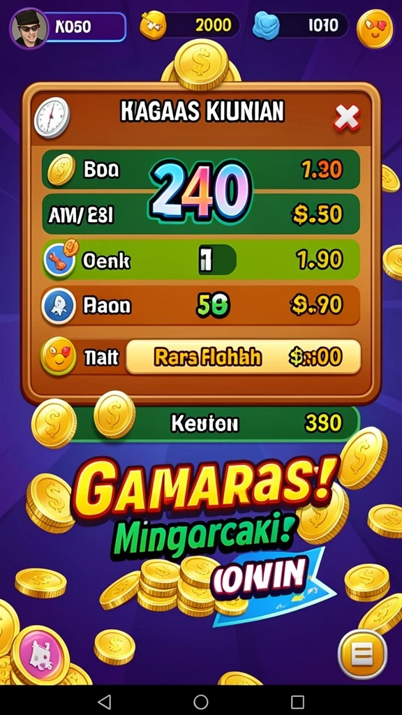 Fitur permainan dengan berbagai mode yang seru.